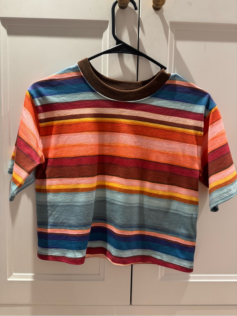 Sezane Short-Sleeve Striped Tee in Multicolor